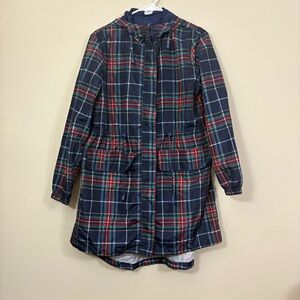 Vera Bradley blue plaid lightweight hooded rain jacket women’s M
